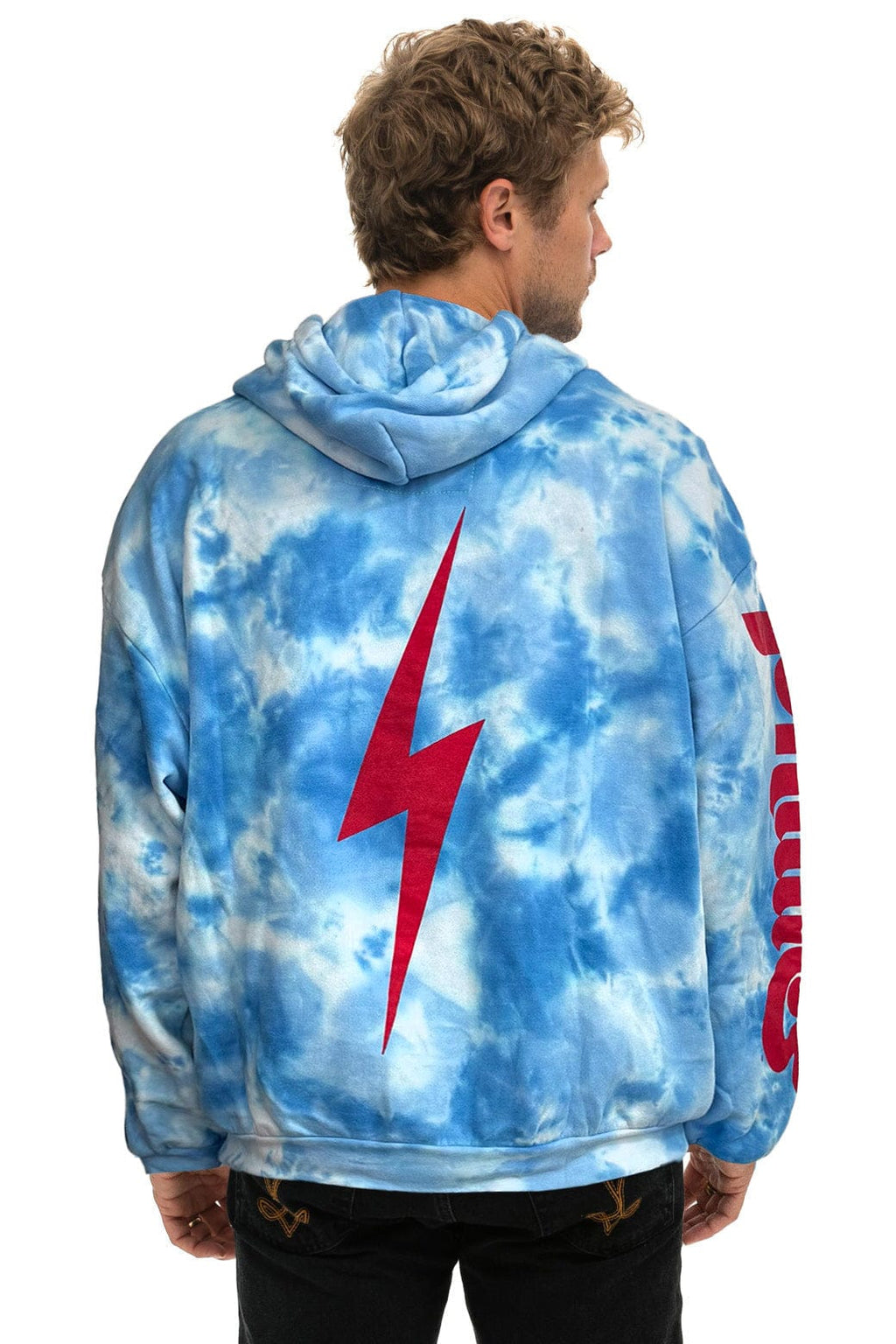 Classic PHILLIES HAND DYED RELAXED PULLOVER HOODIE - TIE DYE BLUE