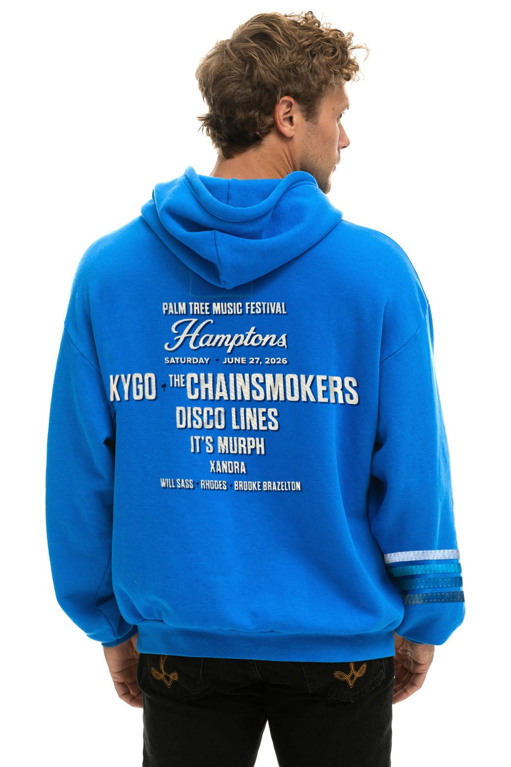 Classic PALM TREE FEST HAMPTONS 2026 PULLOVER HOODIE RELAXED - COBALT