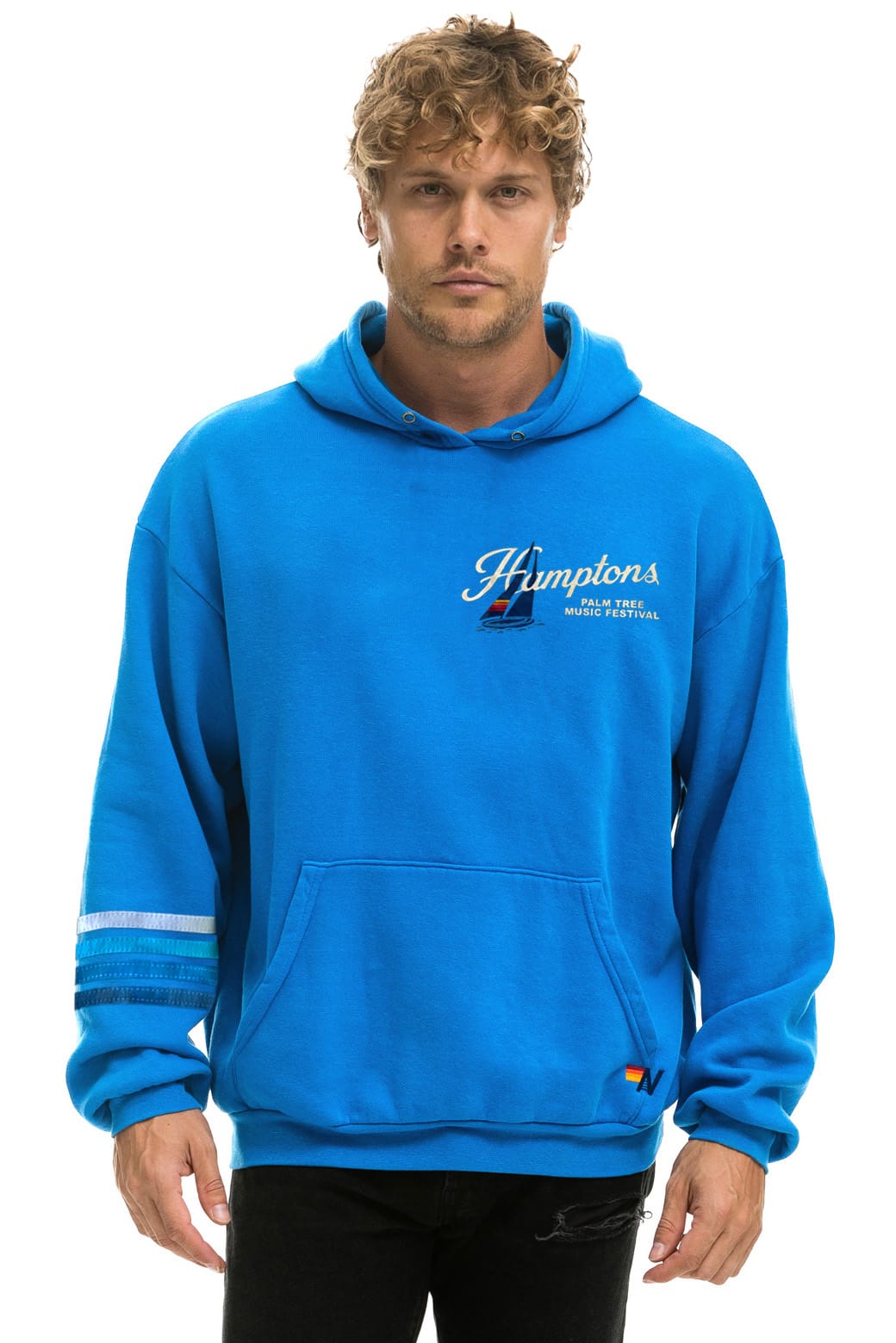 Classic PALM TREE FEST HAMPTONS 2026 PULLOVER HOODIE RELAXED - COBALT