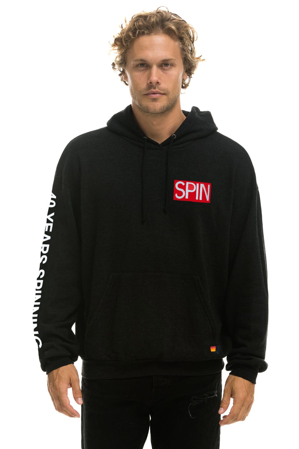 Classic SPIN MAGAZINE 2025 PULLOVER HOODIE RELAXED - BLACK