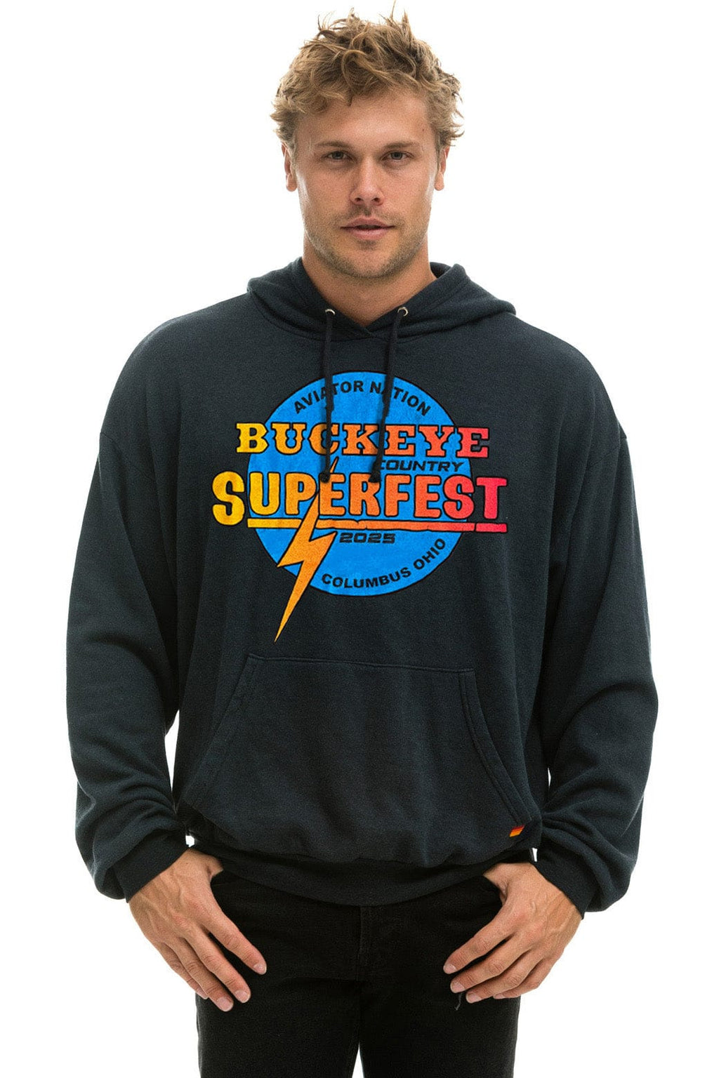 Classic BUCKEYE FEST 2025 RELAXED PULLOVER HOODIE - CHARCOAL