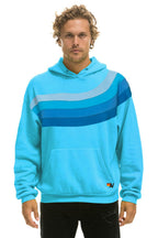 Classic WAVE STRIPE 4 PULLOVER HOODIE RELAXED - NEON BLUE NEON BLUE