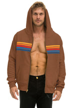 Classic 5 STRIPE HOODIE - CINNAMON