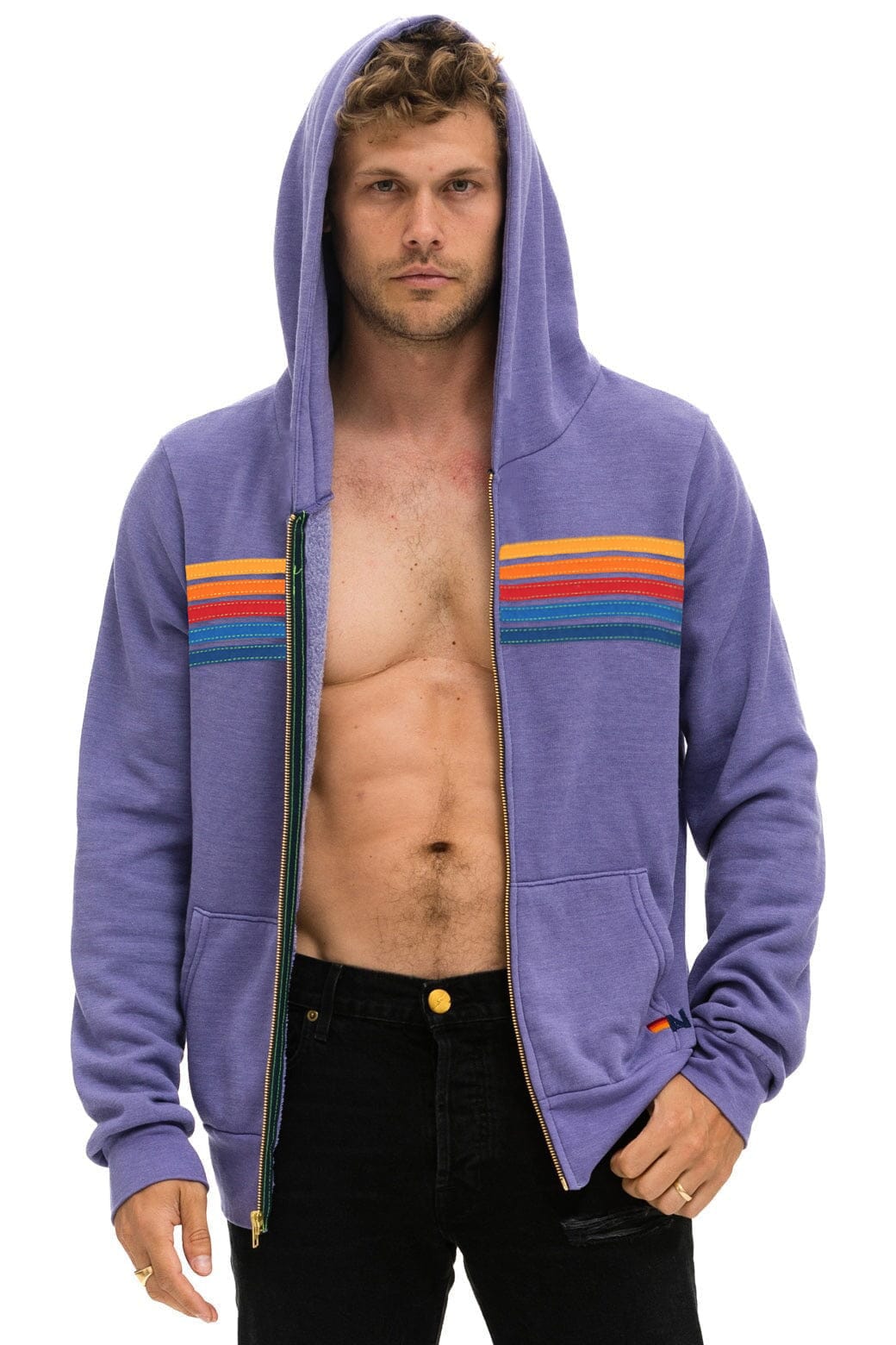 Classic 5 STRIPE HOODIE - LAVENDER