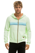 Classic 5 STRIPE HOODIE - LIME CREAM SEAFOAM