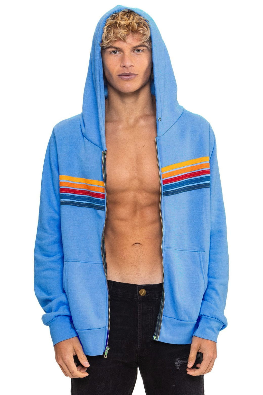 Classic 5 STRIPE HOODIE - RETRO OCEAN