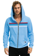 Classic 5 STRIPE AMERICA ZIP HOODIE - SKY USA