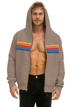 Classic 5 STRIPE HOODIE - TAUPE