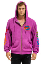 Classic AVIATOR NATION AUSTIN RELAXED ZIP HOODIE - MAGENTA
