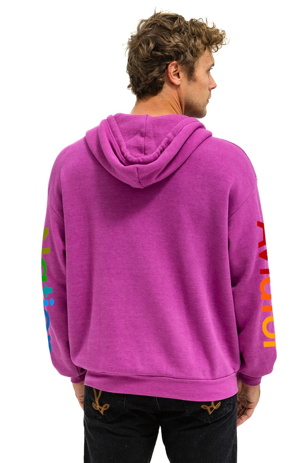 Classic AVIATOR NATION HAMPTONS RELAXED ZIP HOODIE - MAGENTA