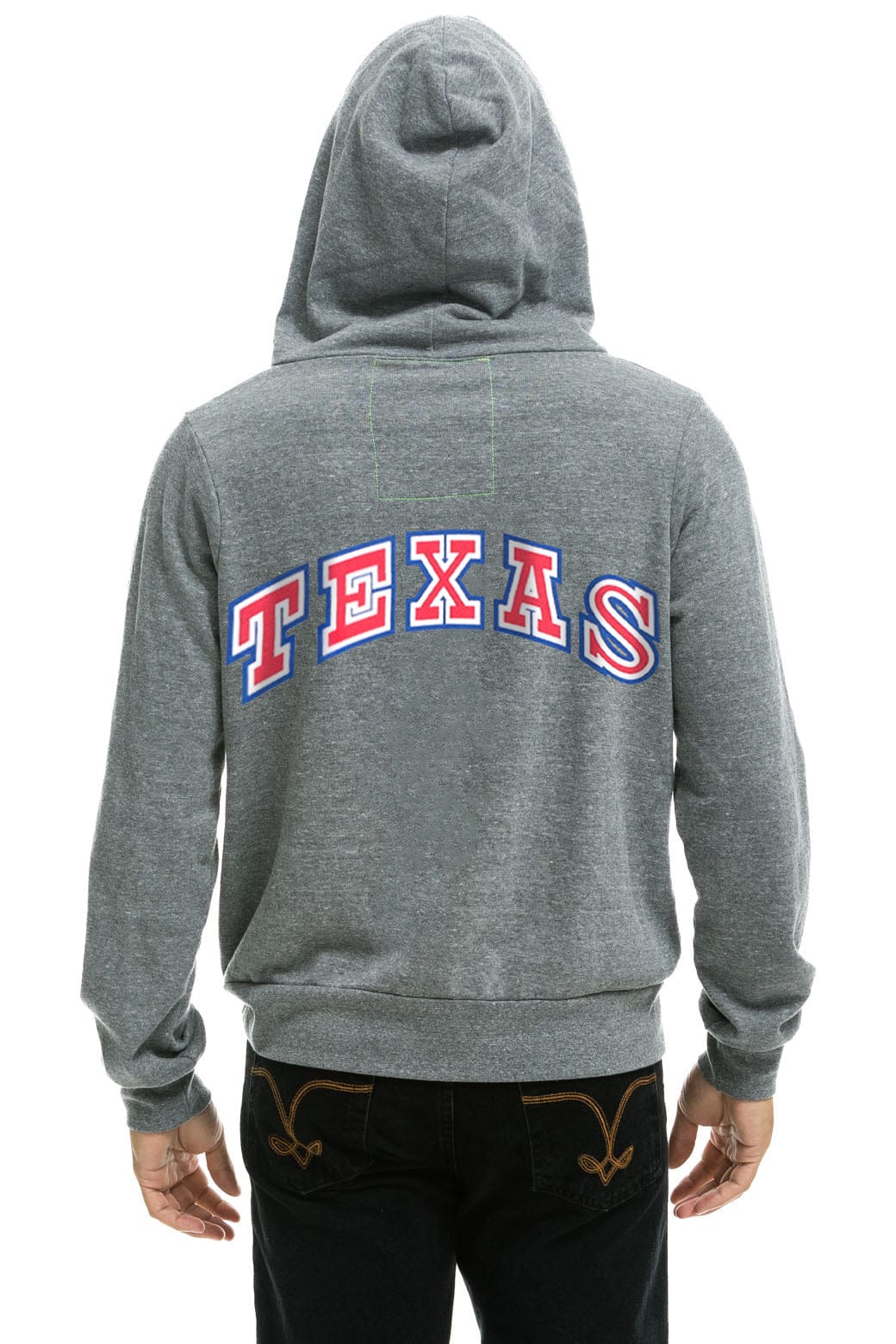 Classic TEXAS RANGERS 5 STRIPE ZIP HOODIE - HEATHER GREY USA