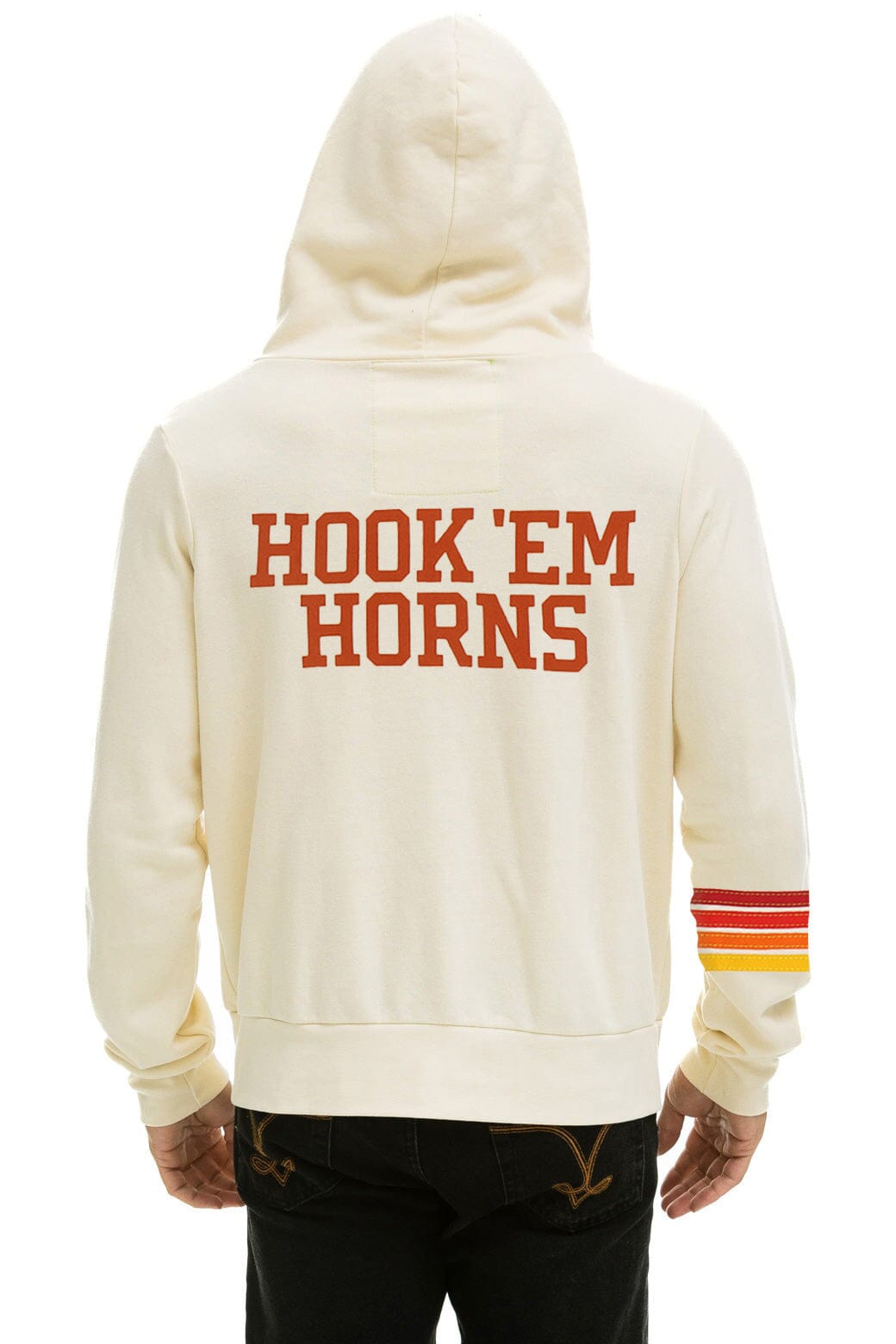 Classic UNIVERSITY OF TEXAS CIRCLE HOOK EM ZIP HOODIE - VINTAGE WHITE