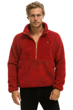 Classic TEDDY UNISEX HALF ZIP JACKET - CHERRY