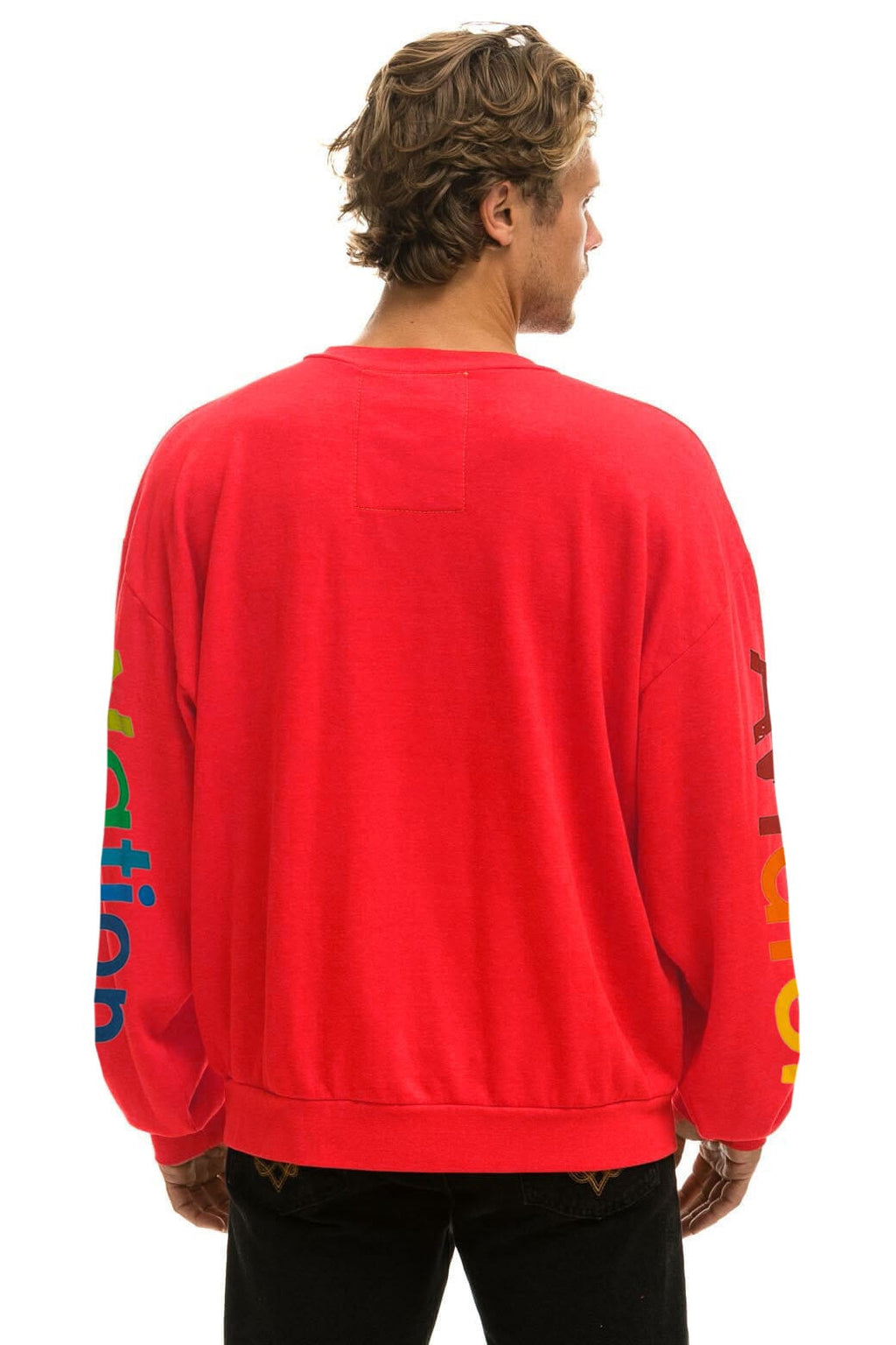 Classic AVIATOR NATION RELAXED VENICE CREW SWEATSHIRT - RED