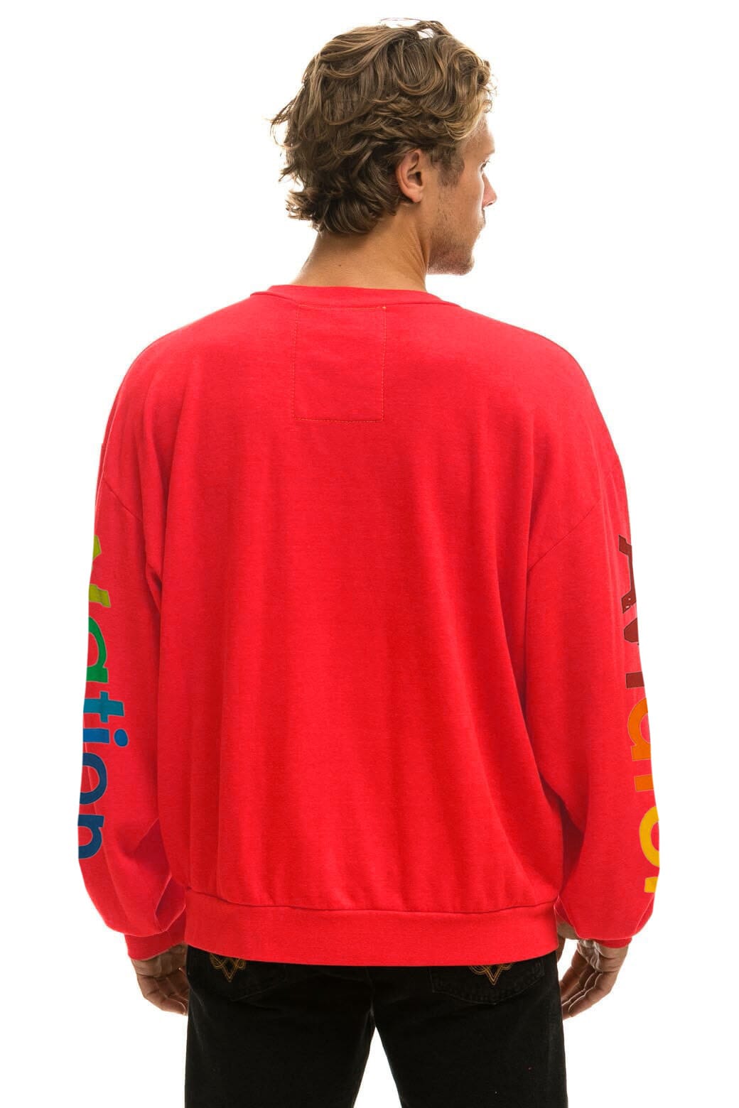 Classic AVIATOR NATION RELAXED VENICE CREW SWEATSHIRT - RED
