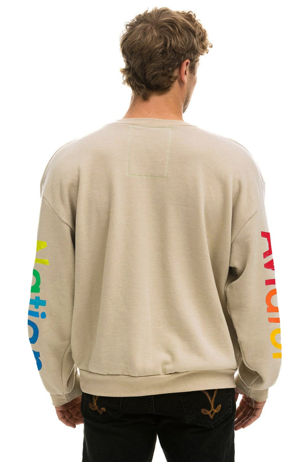 Classic AVIATOR NATION RELAXED VENICE CREW SWEATSHIRT - SAND