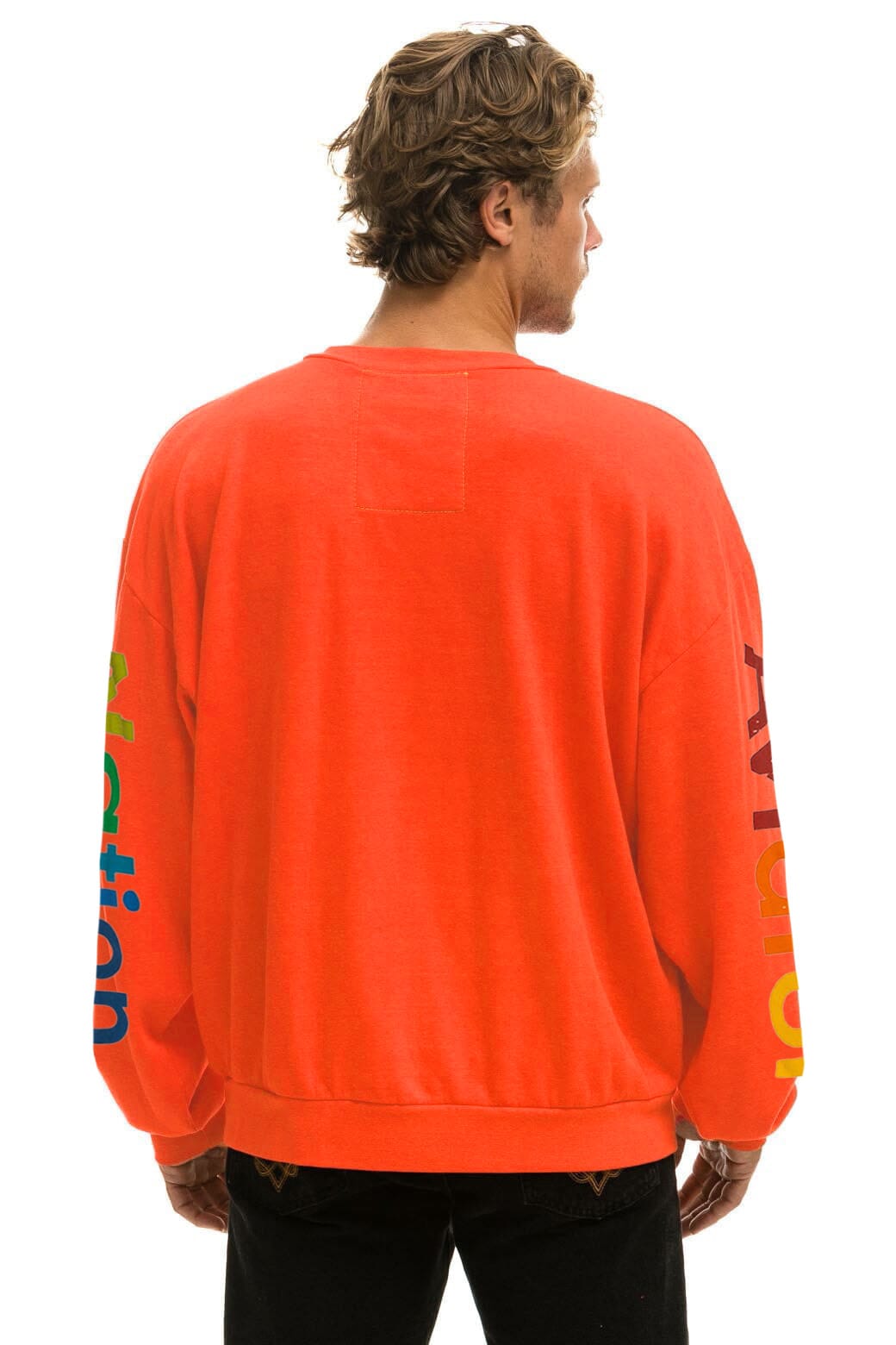 Classic AVIATOR NATION RELAXED VENICE CREW SWEATSHIRT - VINTAGE ORANGE