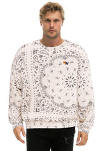 Classic BANDANA RELAXED CREW SWEATSHIRT - VINTAGE WHITE