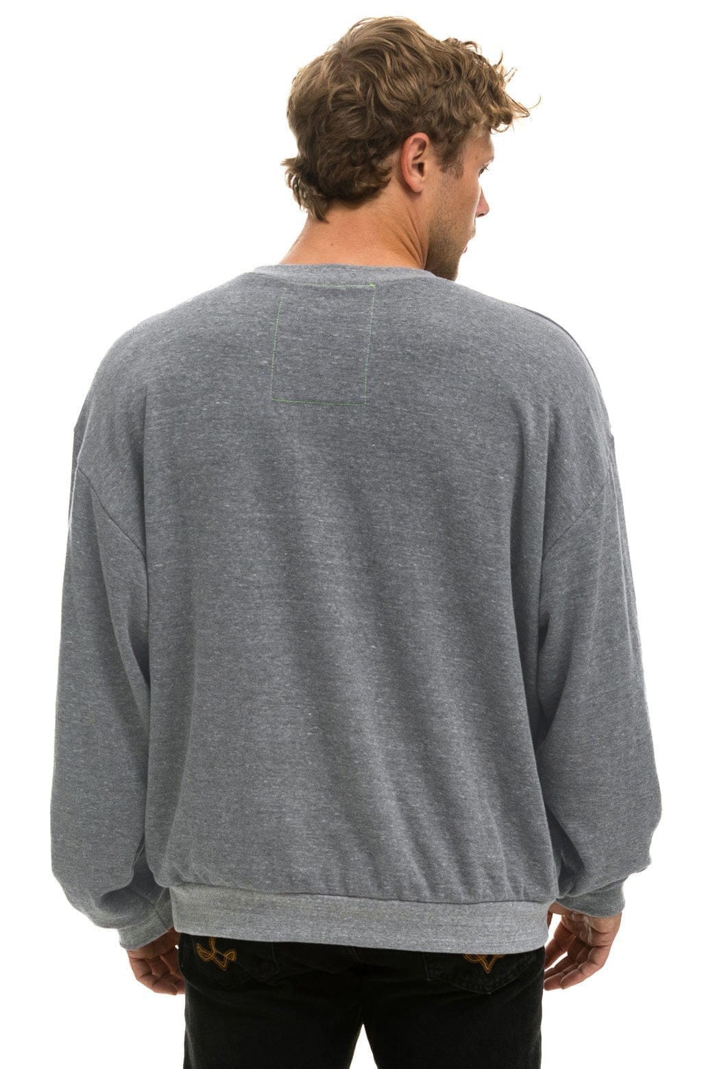Classic BOLT FADE RELAXED CREW SWEATSHIRT - HEATHER GREY PINK PURPLE