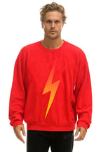 Classic BOLT FADE RELAXED CREW SWEATSHIRT - RED RED YELLOW
