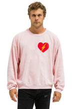Classic BOLT HEART RELAXED CREW SWEATSHIRT - LIGHT PINK