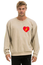 Classic BOLT HEART RELAXED CREW SWEATSHIRT - SAND