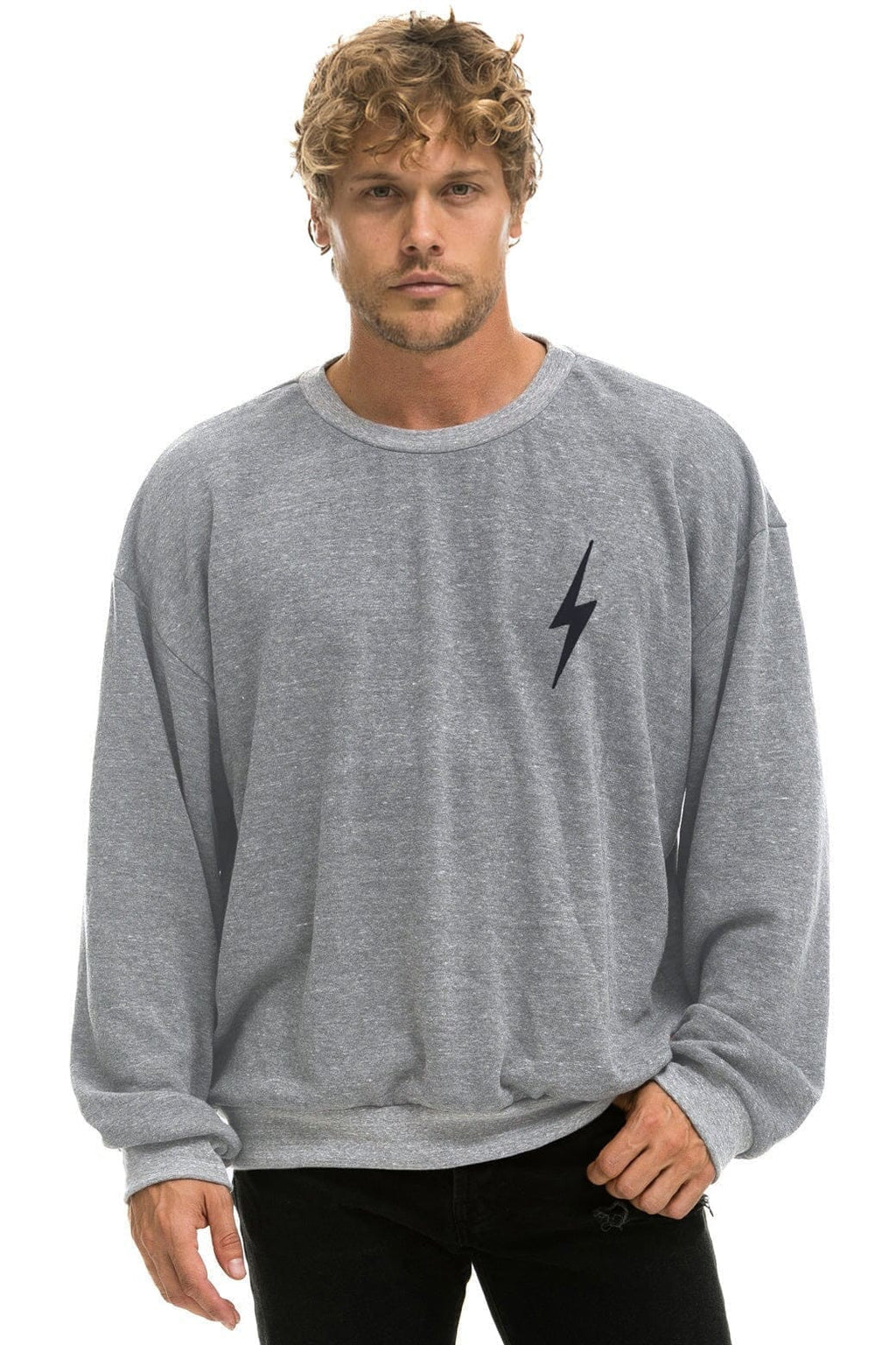 Classic BOLT STITCH RELAXED CREW SWEATSHIRT - HEATHER GREY