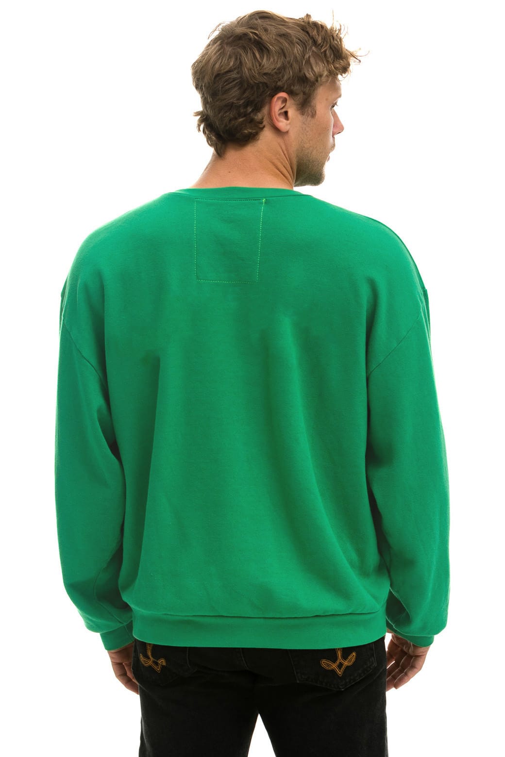 Classic BOLT STITCH RELAXED CREW SWEATSHIRT - KELLY GREEN WHITE