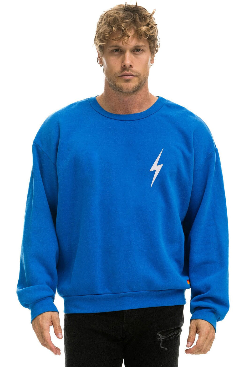 Classic BOLT STITCH RELAXED CREW SWEATSHIRT - OCEAN WHITE