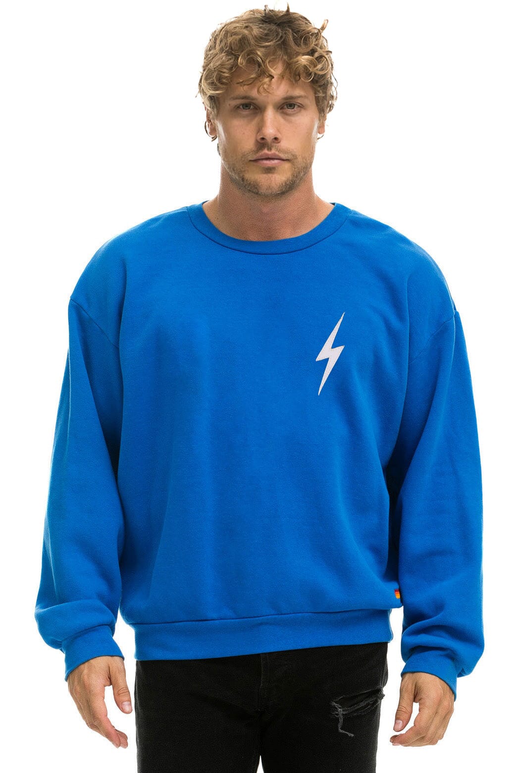 Classic BOLT STITCH RELAXED CREW SWEATSHIRT - OCEAN WHITE