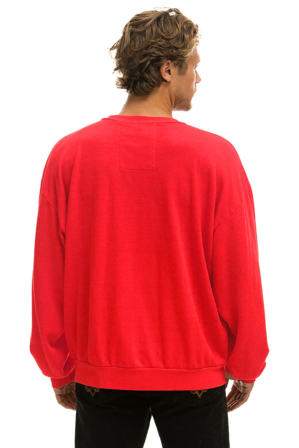Classic BOLT STITCH RELAXED CREW SWEATSHIRT - RED WHITE