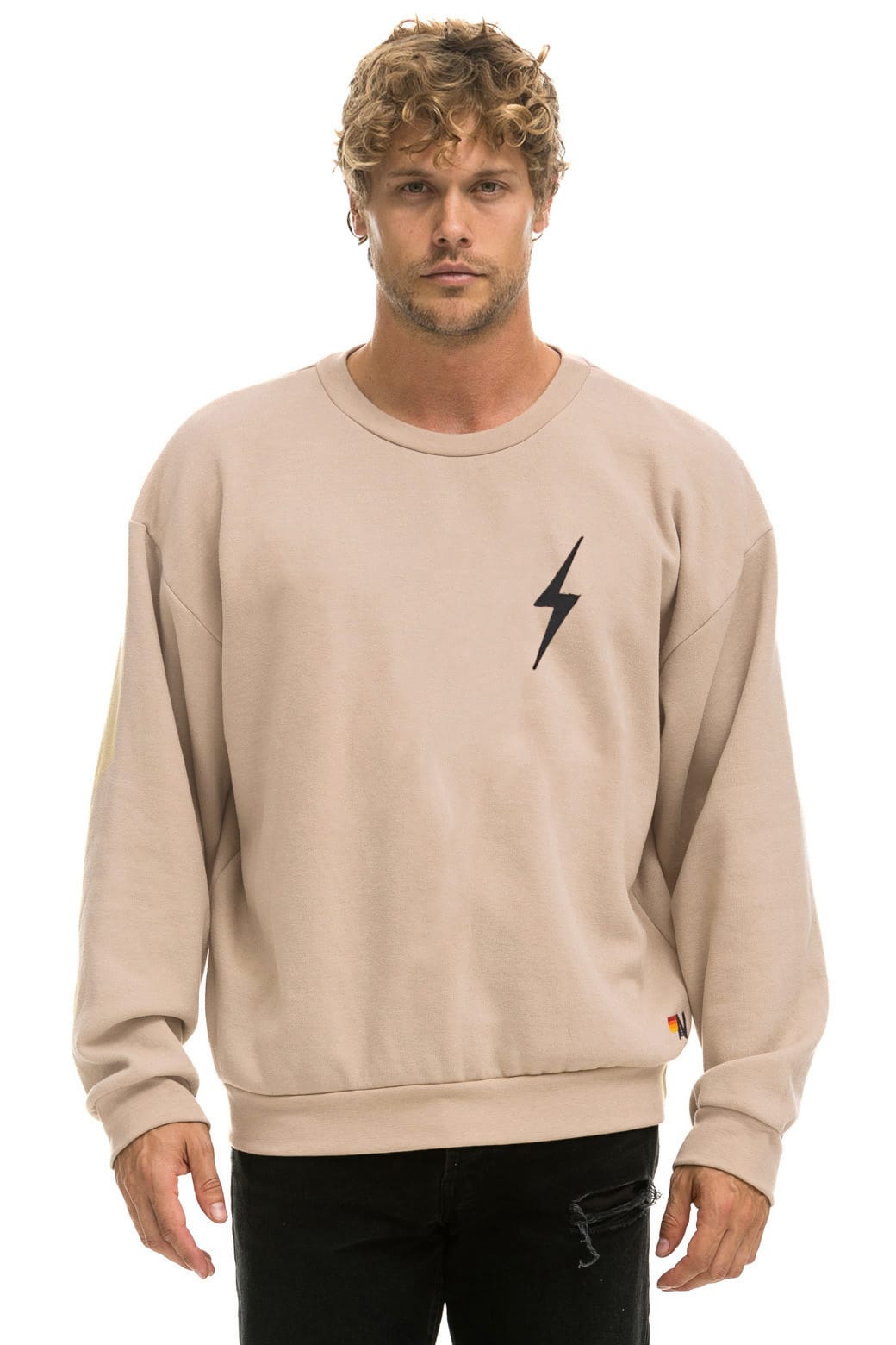Classic BOLT STITCH RELAXED CREW SWEATSHIRT - SAND