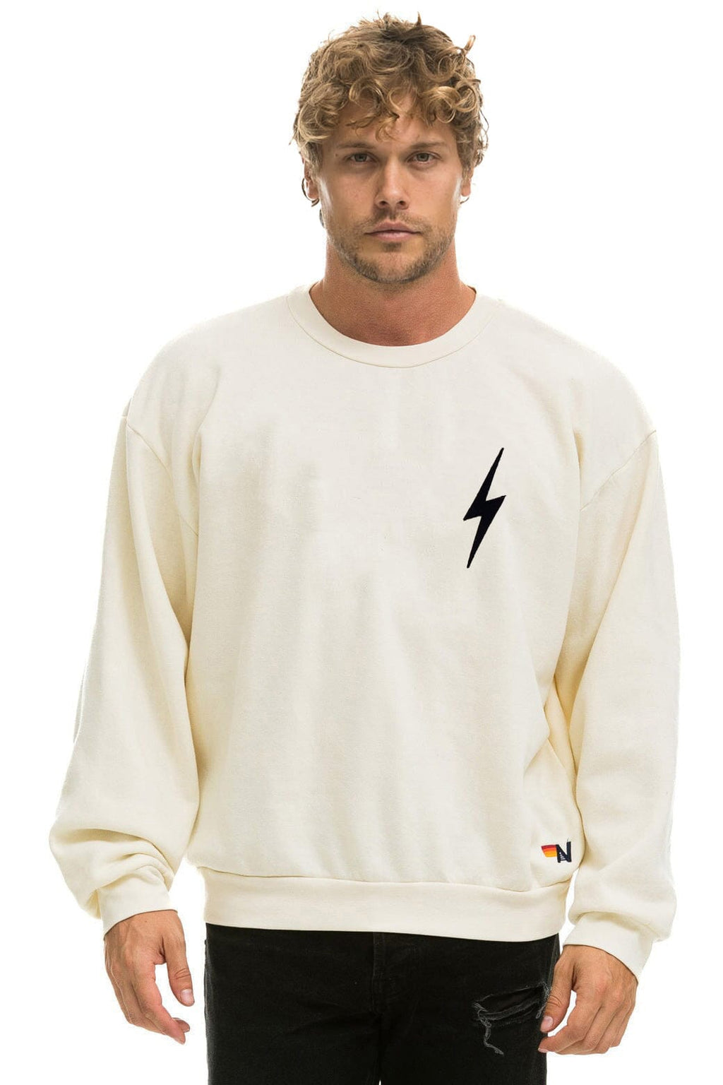 Classic BOLT STITCH RELAXED CREW SWEATSHIRT - VINTAGE WHITE
