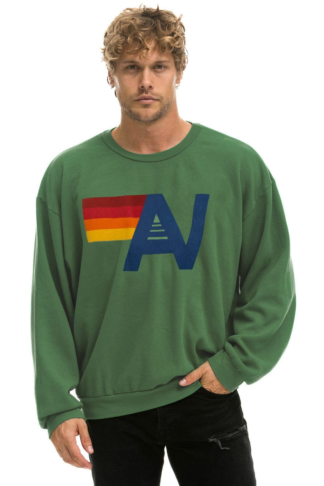 Classic LOGO RELAXED CREW SWEATSHIRT - PALM