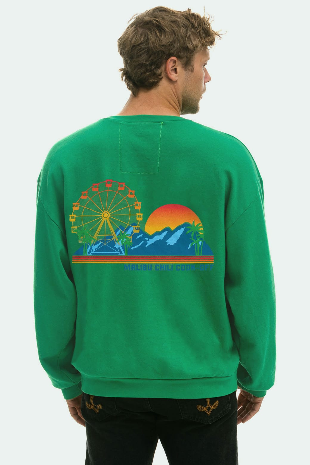 Classic MALIBU CHILI COOK-OFF 2026 RELAXED CREW SWEATSHIRT - KELLY GREEN