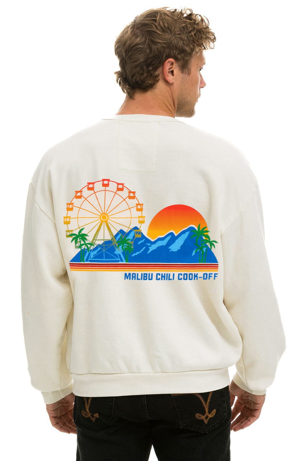 Classic MALIBU CHILI COOK-OFF 2026 RELAXED CREW SWEATSHIRT - VINTAGE WHITE
