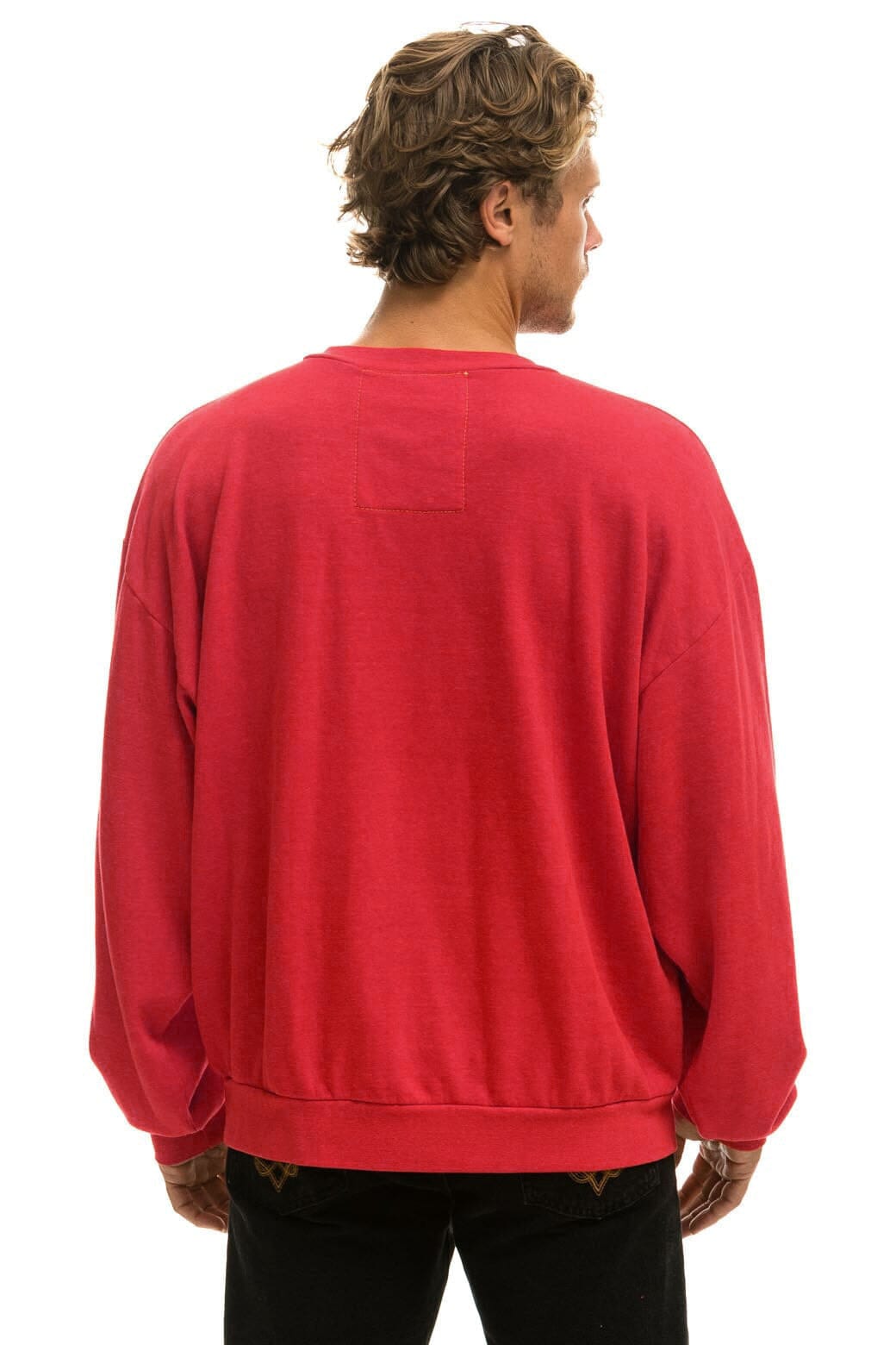 Classic NEW ENGLAND PATRIOTS HELMET RELAXED CREW SWEATSHIRT - FLASH RED