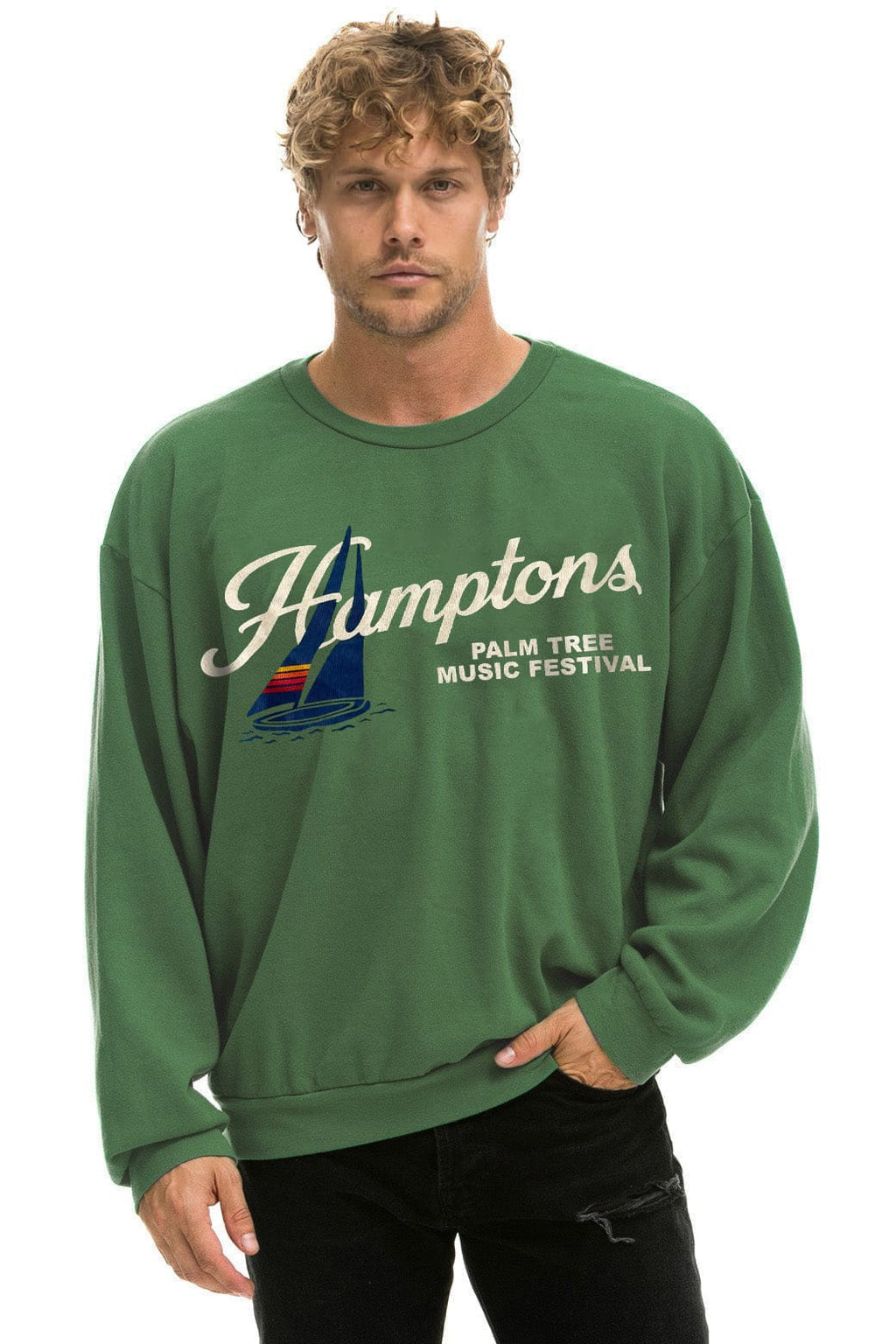 Classic PALM TREE FEST HAMPTONS 2026 CREW SWEATSHIRT RELAXED - PALM