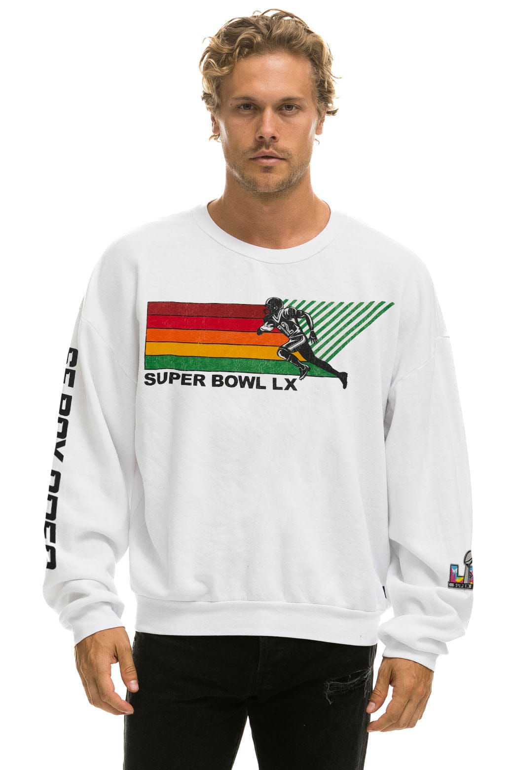 Classic SUPER BOWL 2026 RELAXED CREW SWEATSHIRT - WHITE