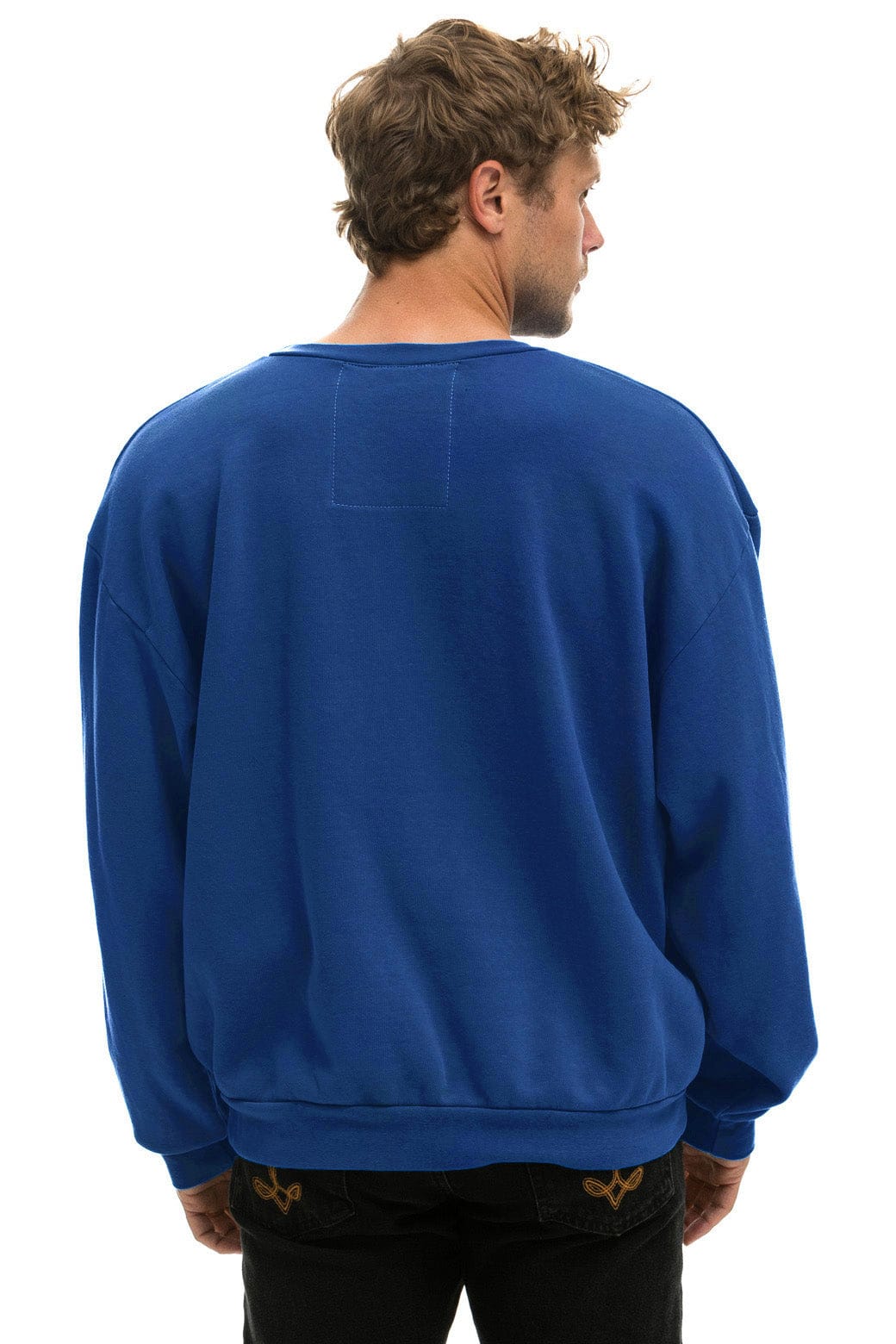Classic SEATTLE SEAHAWKS HELMET RELAXED CREW SWEATSHIRT - ROYAL