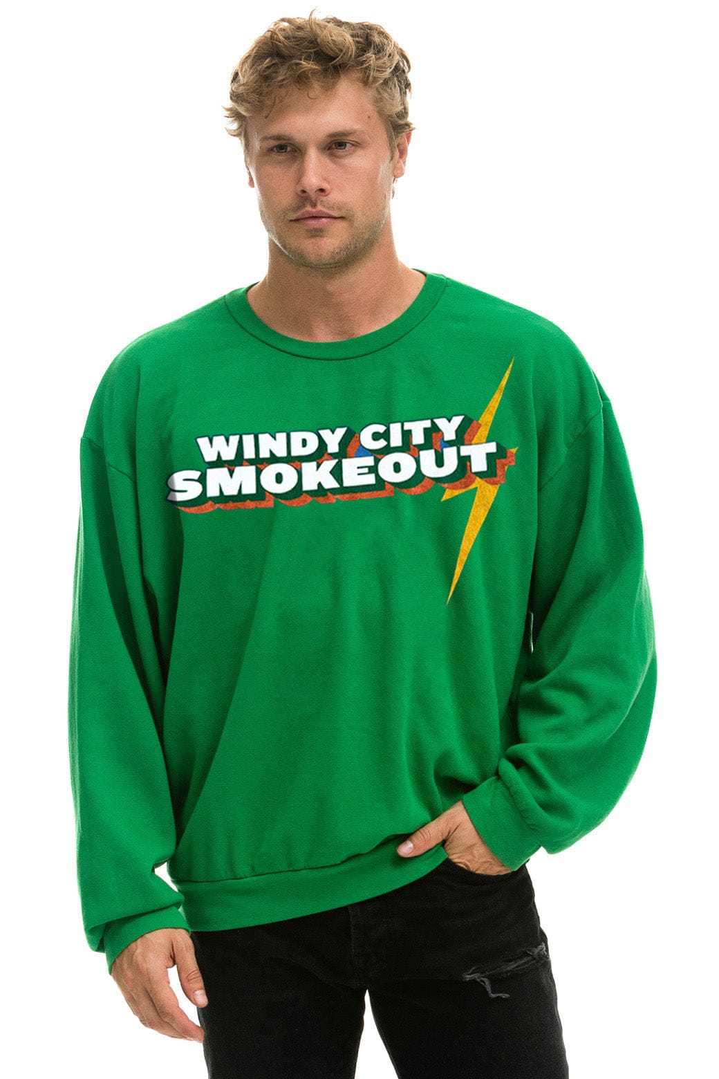 Classic WINDY CITY SMOKEOUT 2025 CREW SWEATSHIRT RELAXED - KELLY GREEN