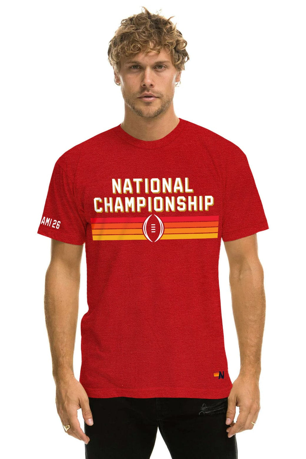 Classic INDIANA UNIVERSITY CFP 2026 CREW TEE SHIRT - CRIMSON