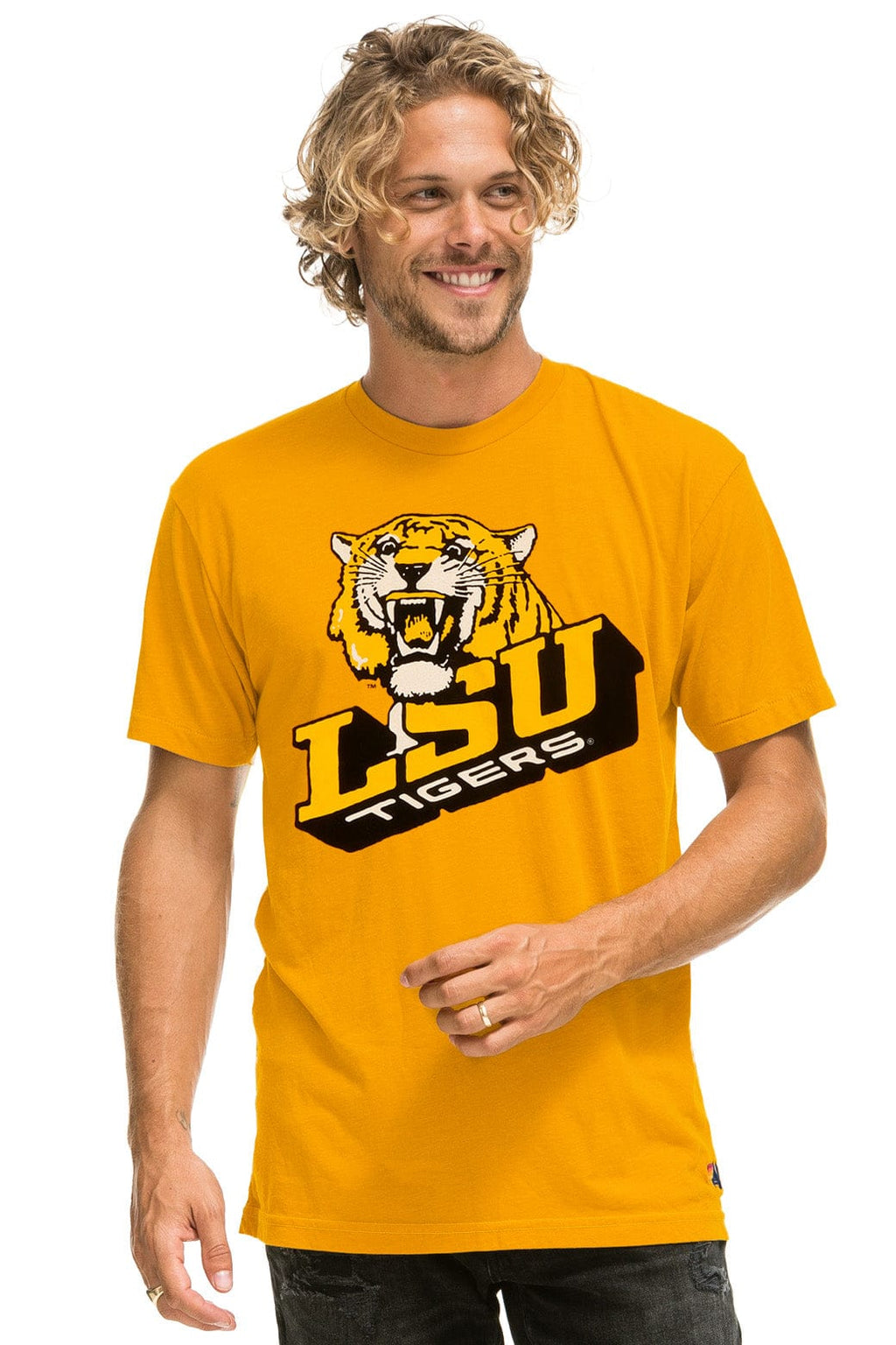 Classic LSU BOLT CREW TEE SHIRT - GOLD