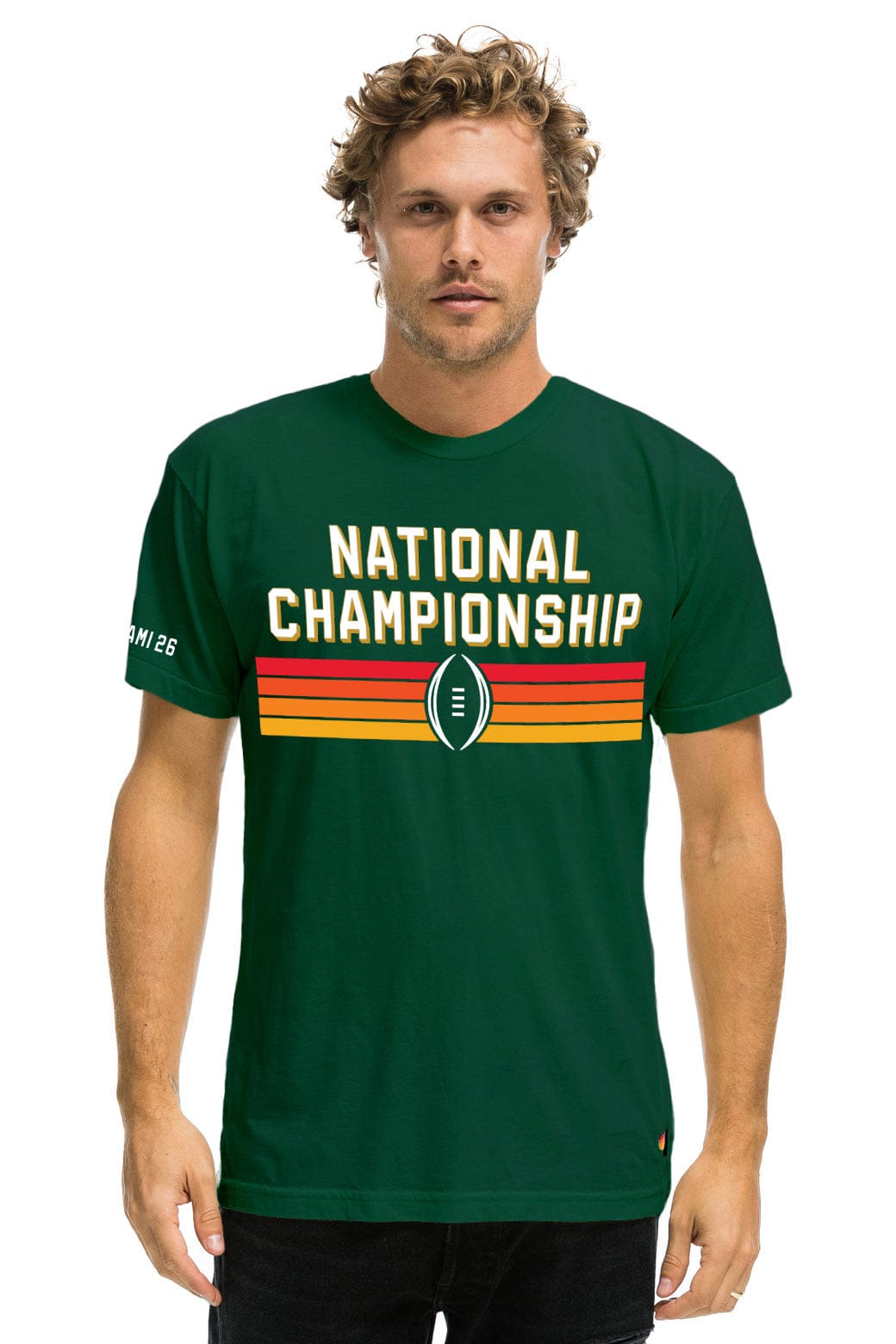 Classic UNIVERSITY OF MIAMI CFP 2026 CREW TEE SHIRT - MIAMI GREEN