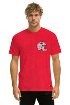 Classic NEW ENGLAND PATRIOTS HELMET CREW TEE SHIRT - FLASH RED