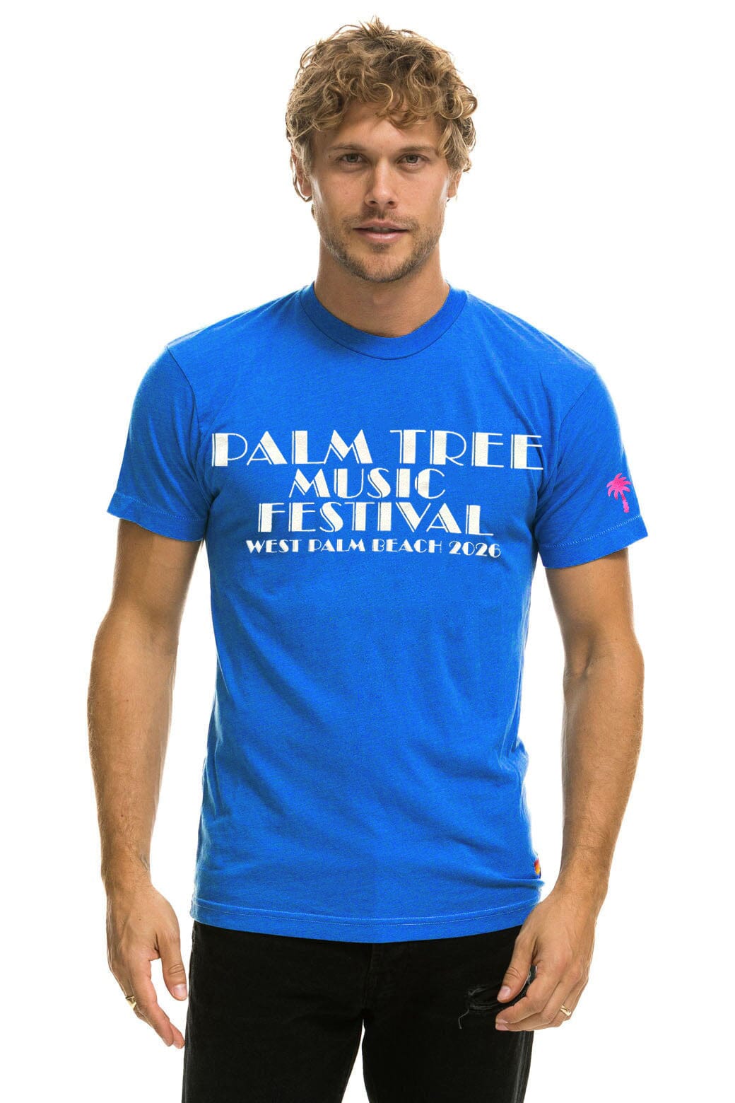 Classic PALM TREE FEST WEST PALM 2026 CREW TEE SHIRT - COBALT