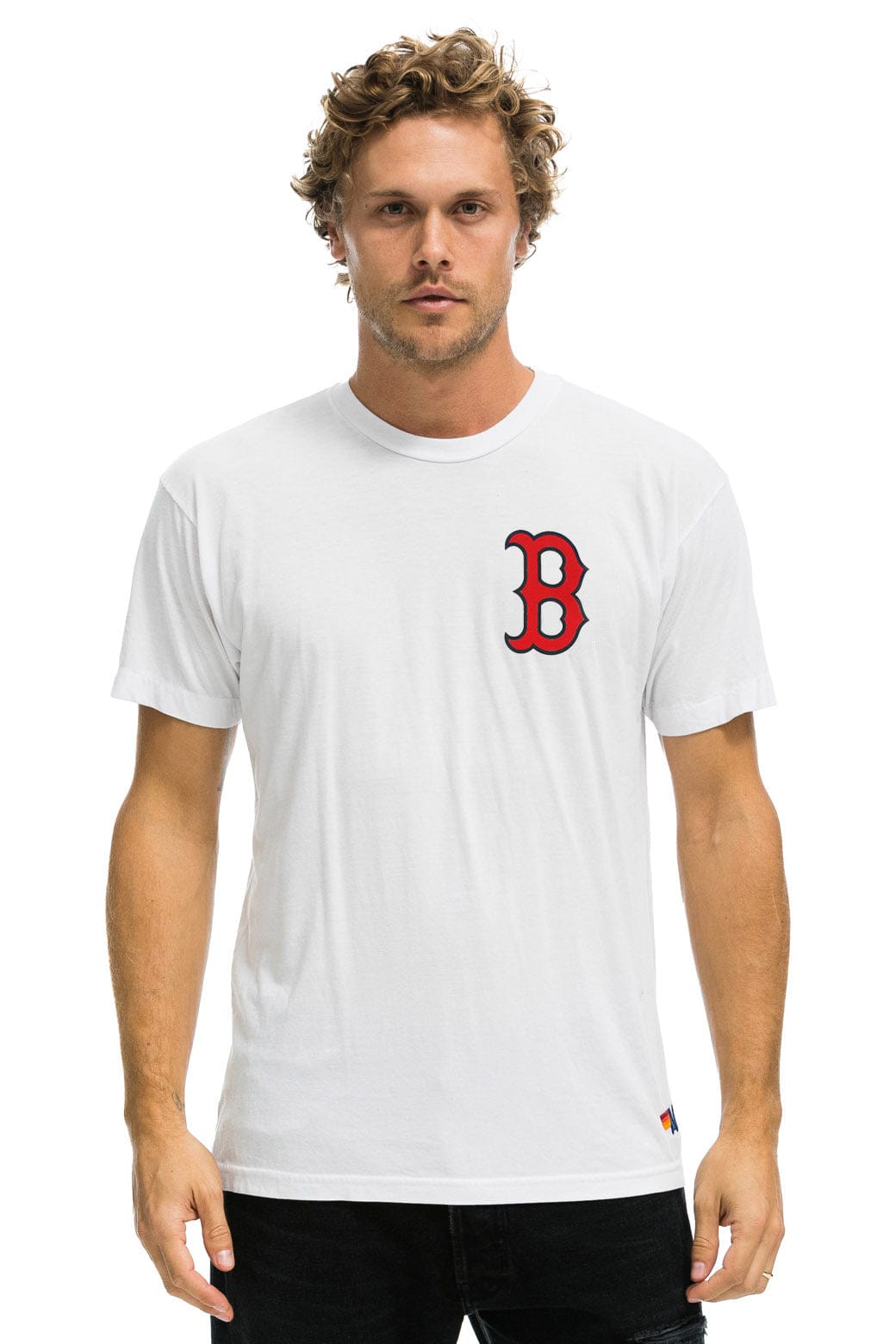 Classic RED SOX BOLT UNISEX CREW TEE - WHITE