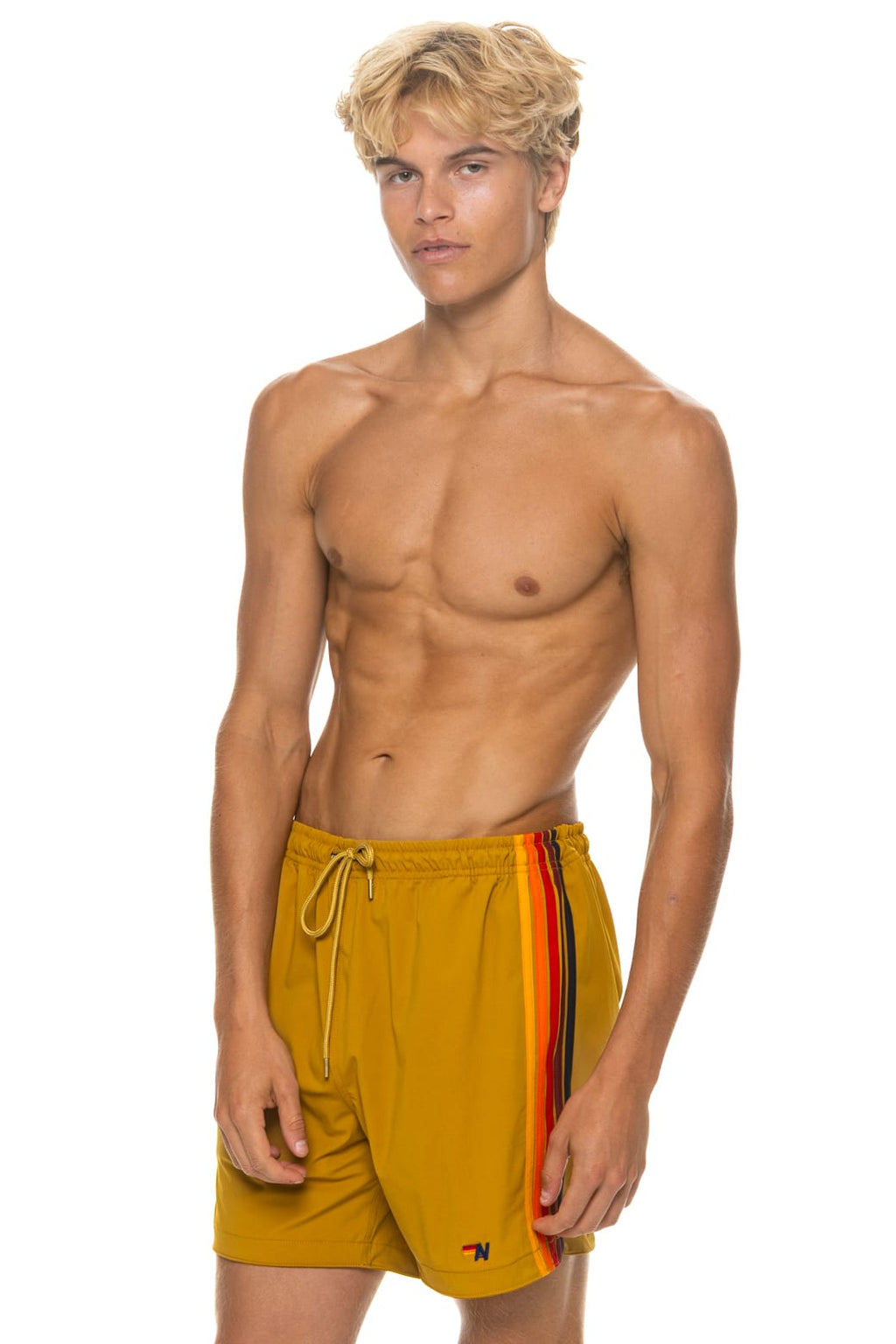 Classic MENS 5 STRIPE FLEX SHORTS - GOLD
