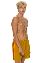 Classic MENS 5 STRIPE FLEX SHORTS - GOLD