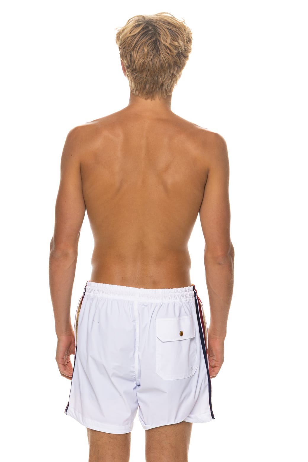 Classic MENS 5 STRIPE FLEX SHORTS - WHITE